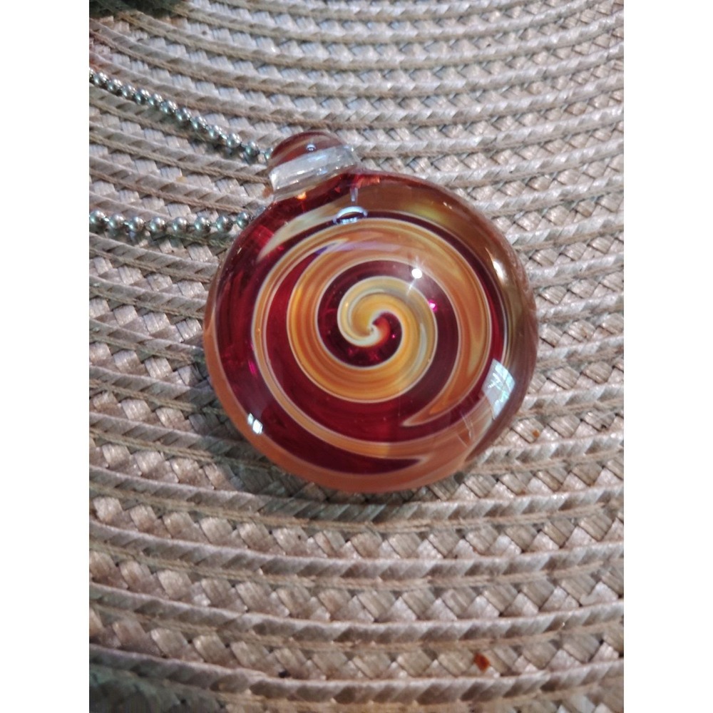 Milor Spiral Swirl Art Glass Pendant Necklace With 925 Necklace Beaded - Picture 2 of 8